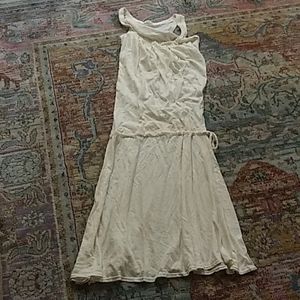 Lamade ivory cream cotton tie waist tank dress xs